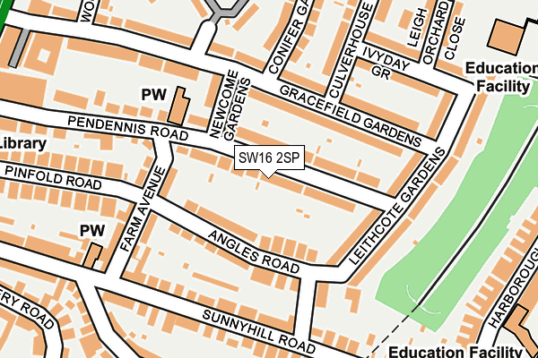 SW16 2SP map - OS OpenMap – Local (Ordnance Survey)