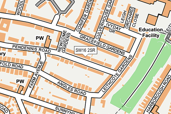 SW16 2SR map - OS OpenMap – Local (Ordnance Survey)