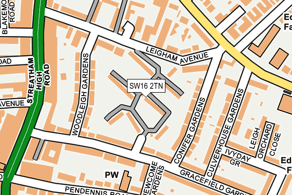 SW16 2TN map - OS OpenMap – Local (Ordnance Survey)