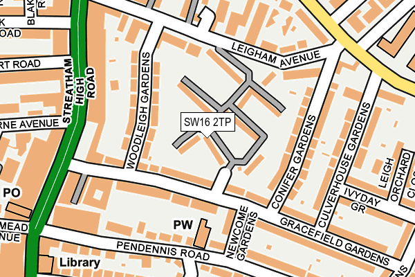 SW16 2TP map - OS OpenMap – Local (Ordnance Survey)