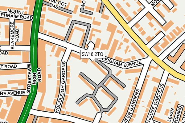 SW16 2TQ map - OS OpenMap – Local (Ordnance Survey)
