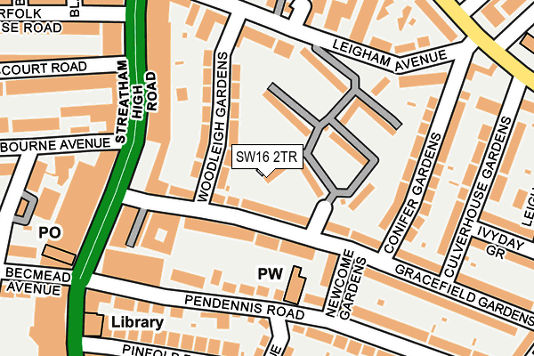 SW16 2TR map - OS OpenMap – Local (Ordnance Survey)