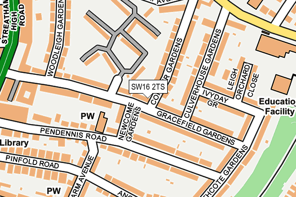 SW16 2TS map - OS OpenMap – Local (Ordnance Survey)