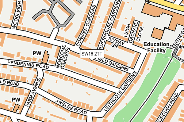 SW16 2TT map - OS OpenMap – Local (Ordnance Survey)