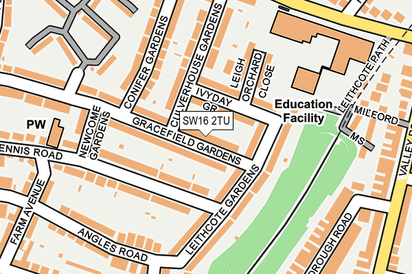 SW16 2TU map - OS OpenMap – Local (Ordnance Survey)