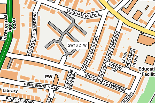 SW16 2TW map - OS OpenMap – Local (Ordnance Survey)