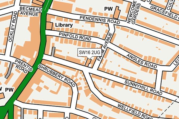 SW16 2UG map - OS OpenMap – Local (Ordnance Survey)
