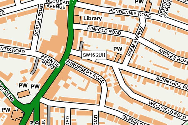 SW16 2UH map - OS OpenMap – Local (Ordnance Survey)