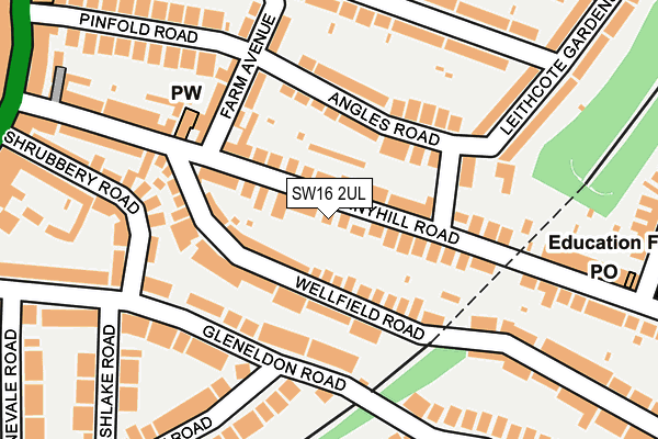 SW16 2UL map - OS OpenMap – Local (Ordnance Survey)