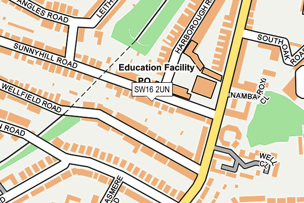 SW16 2UN map - OS OpenMap – Local (Ordnance Survey)