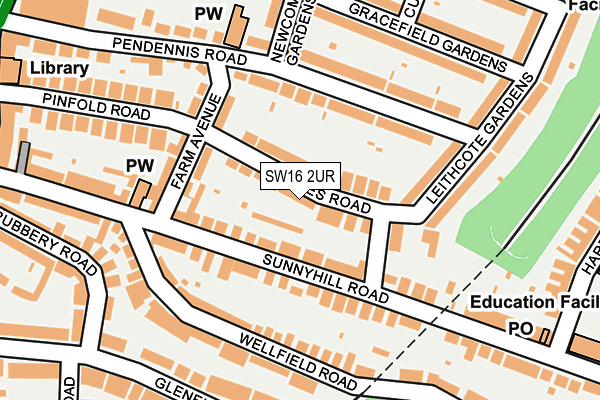 SW16 2UR map - OS OpenMap – Local (Ordnance Survey)