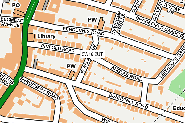 SW16 2UT map - OS OpenMap – Local (Ordnance Survey)