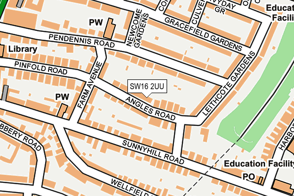 SW16 2UU map - OS OpenMap – Local (Ordnance Survey)