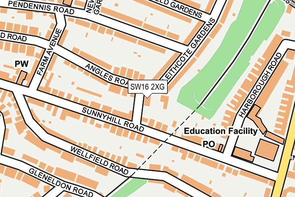 SW16 2XG map - OS OpenMap – Local (Ordnance Survey)