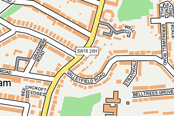 SW16 2XH map - OS OpenMap – Local (Ordnance Survey)