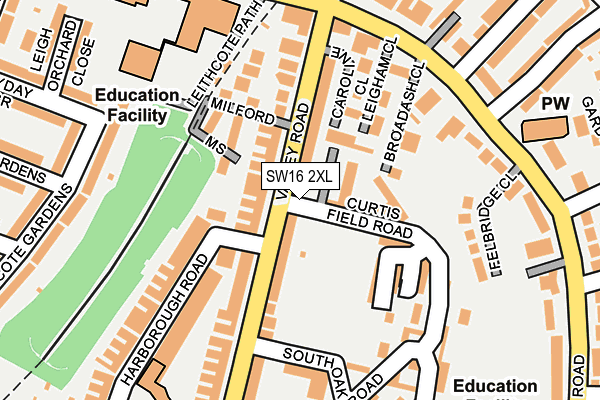 SW16 2XL map - OS OpenMap – Local (Ordnance Survey)