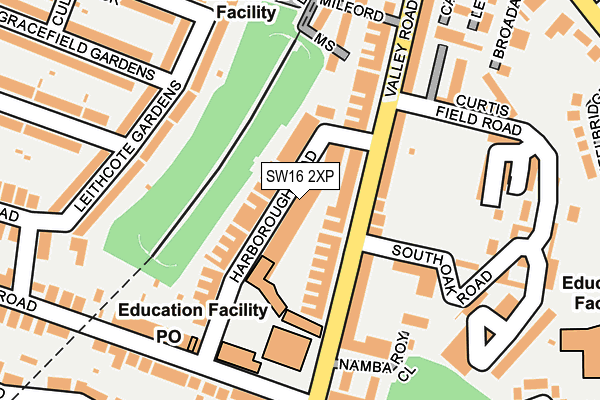 SW16 2XP map - OS OpenMap – Local (Ordnance Survey)