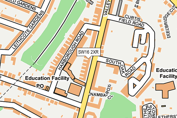 SW16 2XR map - OS OpenMap – Local (Ordnance Survey)