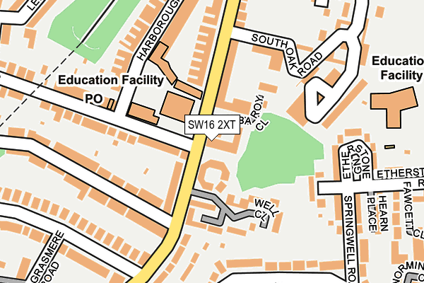 SW16 2XT map - OS OpenMap – Local (Ordnance Survey)