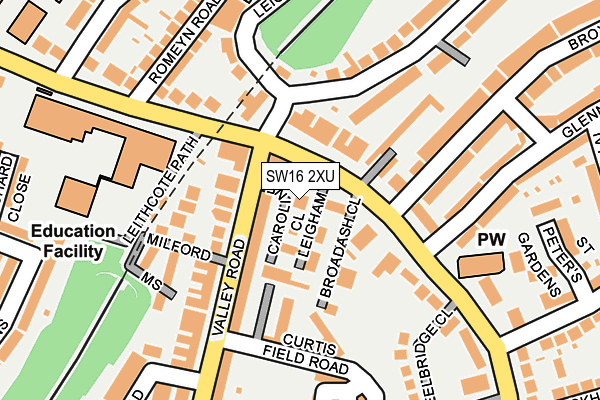 SW16 2XU map - OS OpenMap – Local (Ordnance Survey)