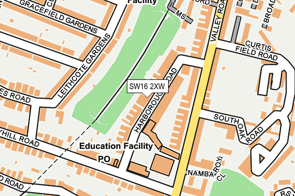 SW16 2XW map - OS OpenMap – Local (Ordnance Survey)
