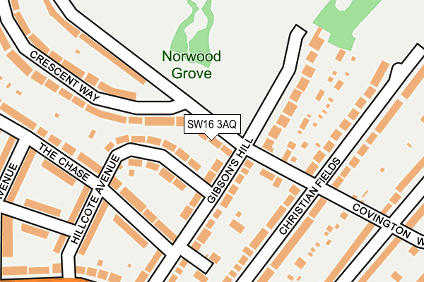 SW16 3AQ map - OS OpenMap – Local (Ordnance Survey)