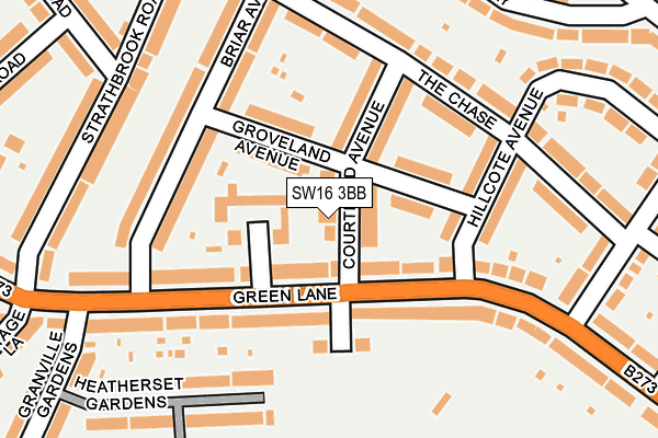 SW16 3BB map - OS OpenMap – Local (Ordnance Survey)