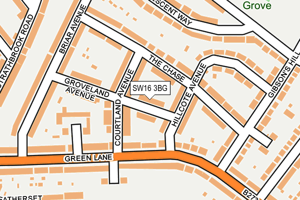SW16 3BG map - OS OpenMap – Local (Ordnance Survey)