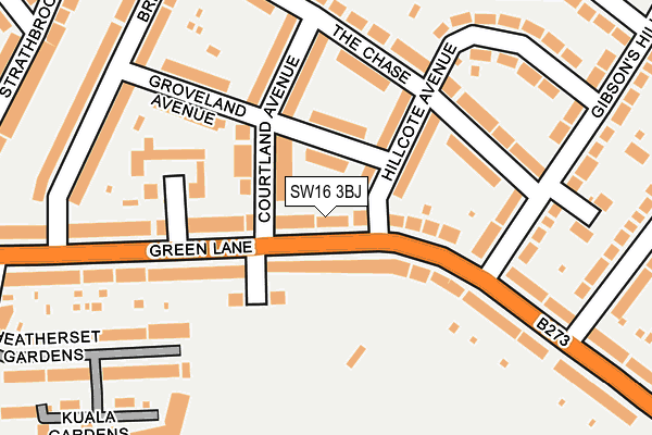 SW16 3BJ map - OS OpenMap – Local (Ordnance Survey)