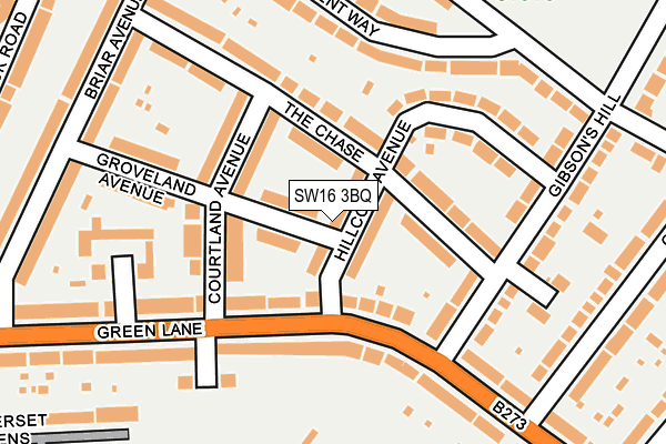 SW16 3BQ map - OS OpenMap – Local (Ordnance Survey)