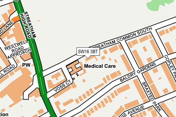 SW16 3BT map - OS OpenMap – Local (Ordnance Survey)