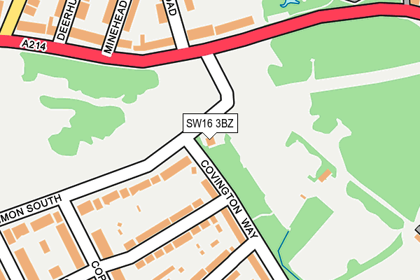 SW16 3BZ map - OS OpenMap – Local (Ordnance Survey)