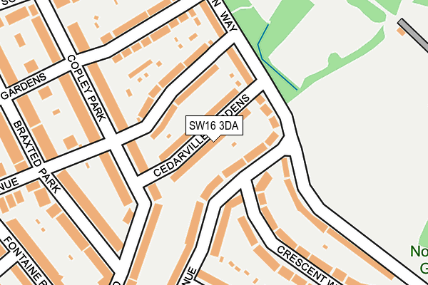 SW16 3DA map - OS OpenMap – Local (Ordnance Survey)