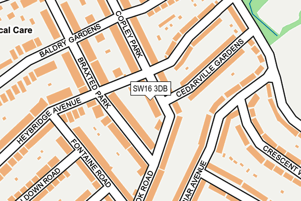 SW16 3DB map - OS OpenMap – Local (Ordnance Survey)
