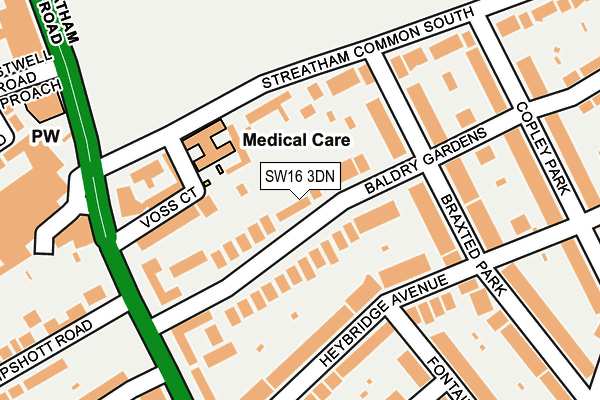 SW16 3DN map - OS OpenMap – Local (Ordnance Survey)