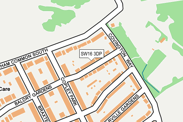 SW16 3DP map - OS OpenMap – Local (Ordnance Survey)