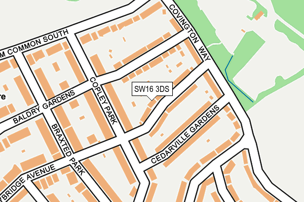 SW16 3DS map - OS OpenMap – Local (Ordnance Survey)