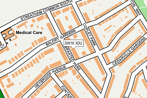 SW16 3DU map - OS OpenMap – Local (Ordnance Survey)