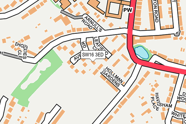 SW16 3ED map - OS OpenMap – Local (Ordnance Survey)