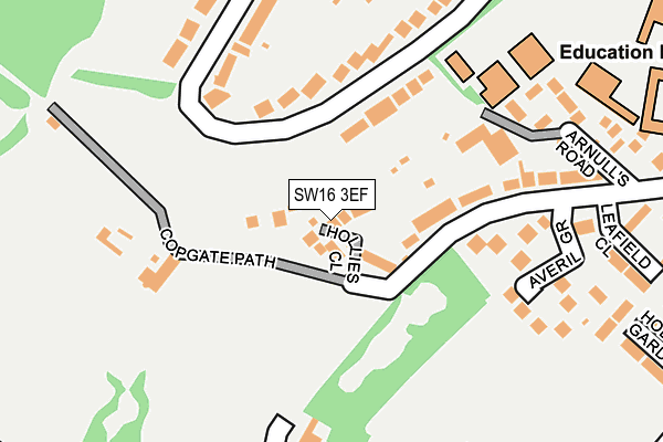 SW16 3EF map - OS OpenMap – Local (Ordnance Survey)