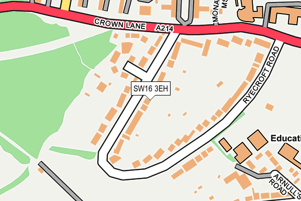 SW16 3EH map - OS OpenMap – Local (Ordnance Survey)