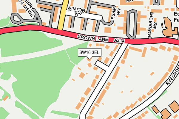 SW16 3EL map - OS OpenMap – Local (Ordnance Survey)