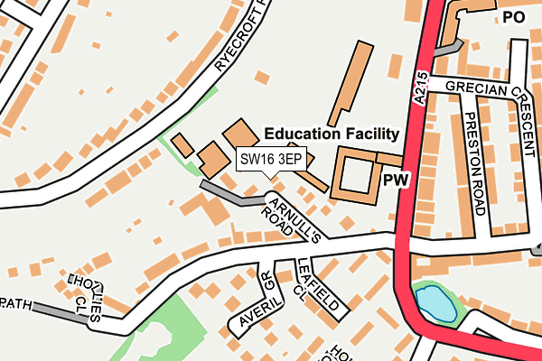 SW16 3EP map - OS OpenMap – Local (Ordnance Survey)