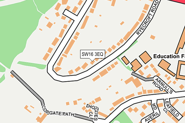 SW16 3EQ map - OS OpenMap – Local (Ordnance Survey)