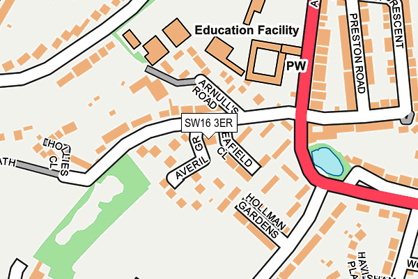 SW16 3ER map - OS OpenMap – Local (Ordnance Survey)