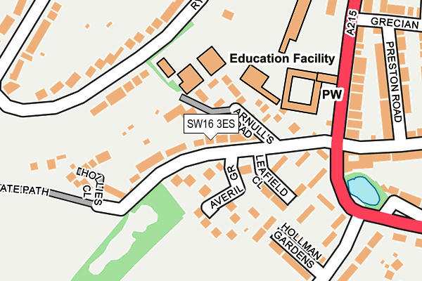 SW16 3ES map - OS OpenMap – Local (Ordnance Survey)