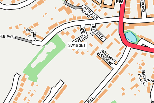 SW16 3ET map - OS OpenMap – Local (Ordnance Survey)