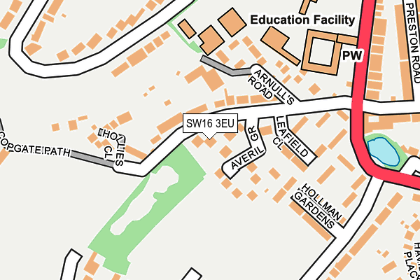 SW16 3EU map - OS OpenMap – Local (Ordnance Survey)