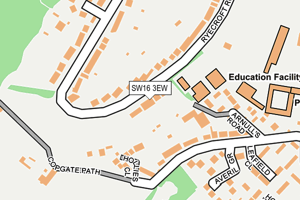 SW16 3EW map - OS OpenMap – Local (Ordnance Survey)