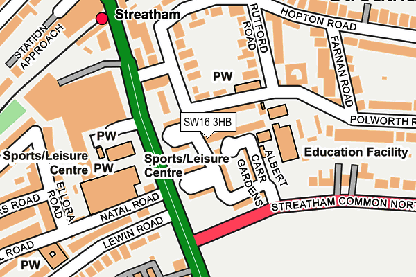 SW16 3HB map - OS OpenMap – Local (Ordnance Survey)